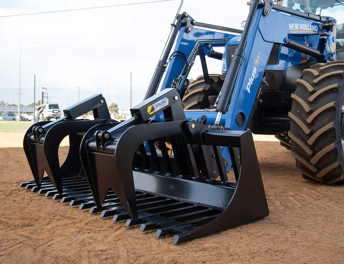 Wheel Loader Compact Power Rake Grapple Himac Attachments