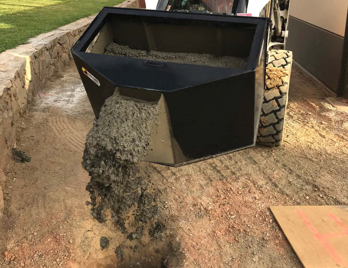 Skid Steer Concrete Kibble Bucket Himac Attachments