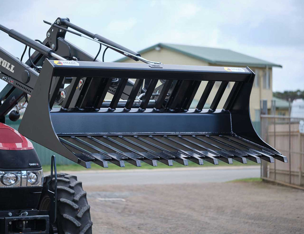 Wheel Loader Compact Power Rake Bucket – Himac Attachments