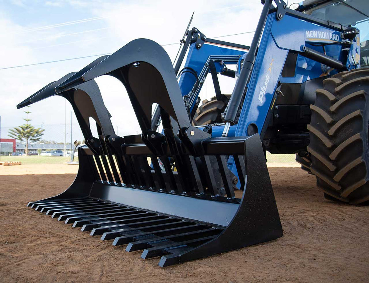 Wheel Loader Compact Power Rake Grapple – Himac Attachments