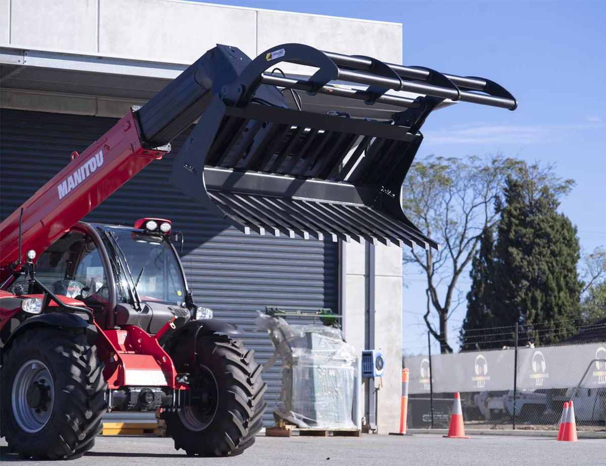 Telehandler Grapples Telehandler Power Rake Grapple – Himac Attachments